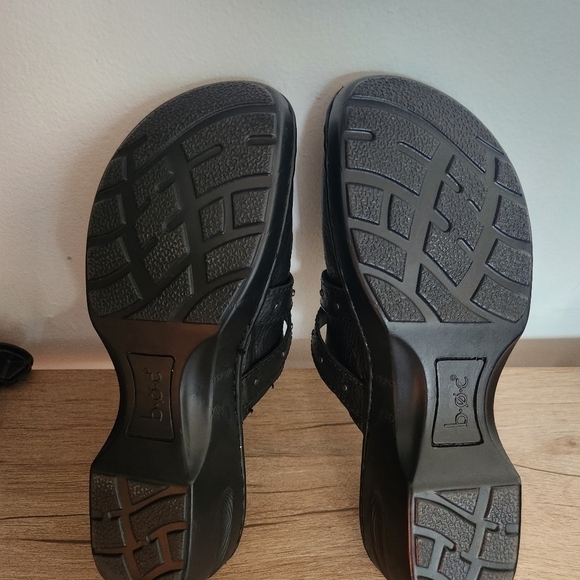 b.ø.c. Born Concept Black 100% Leather Women Slip On Clogs/Mule size 10M - Picture 10 of 13